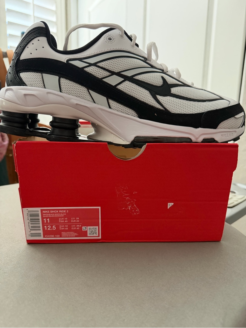 Nike Men’s Shox Ride 2 Athletic Shoes - White/Black 11M